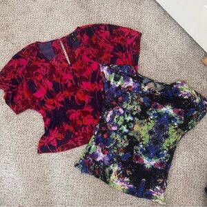 H&M Red and Multicolor Floral Blouses